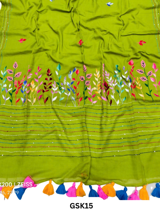 Pure Mul Cotton Saree With tassels