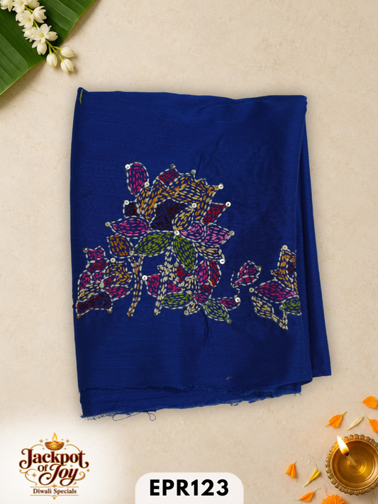 Raw silk with Kantha Blouse