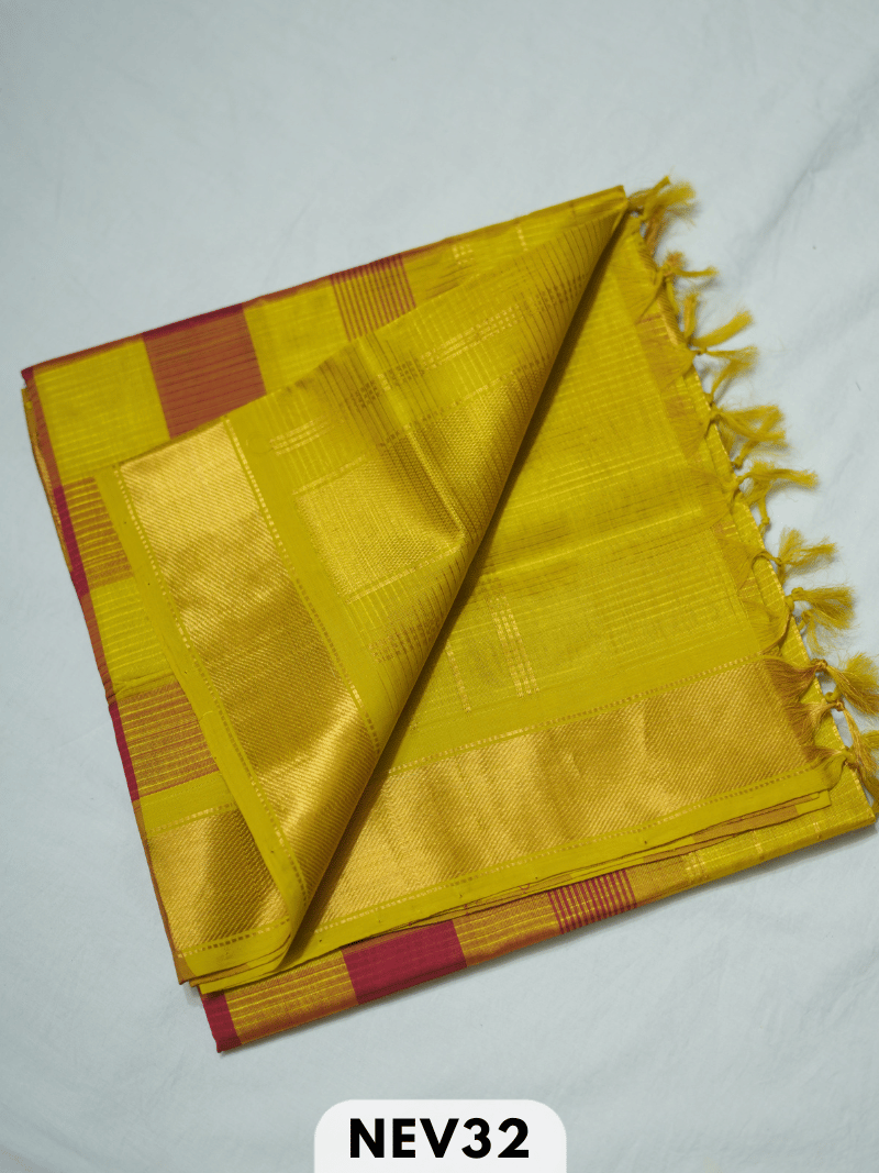 PALUM PAZHAMUM BIG CHECKS SILK COTTON SAREE