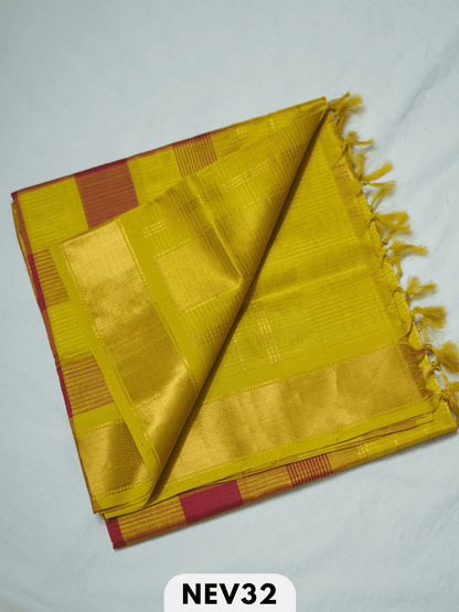 PALUM PAZHAMUM BIG CHECKS SILK COTTON SAREE