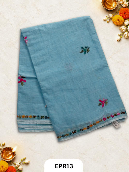 Linen Cotton With Embroidery Lambani Saree