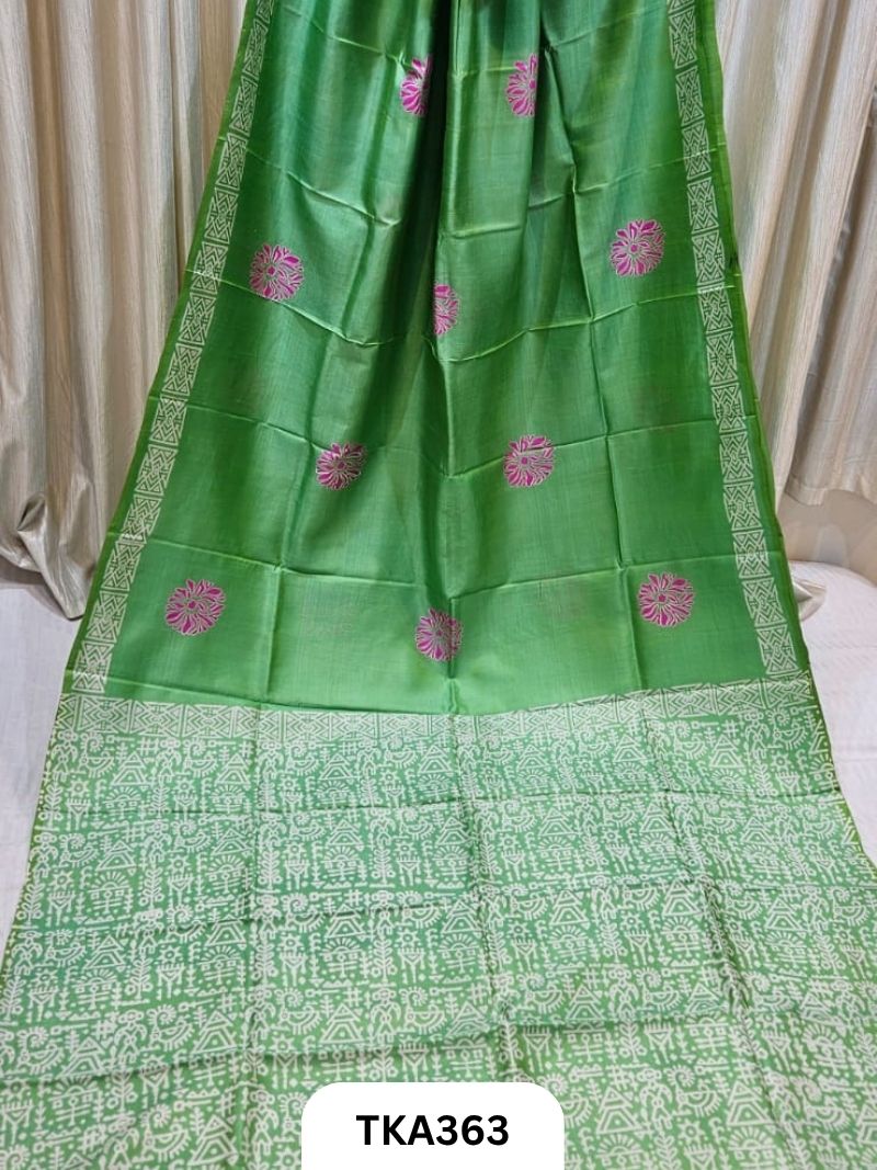 Murshidabad Silk Hand Painted Saree