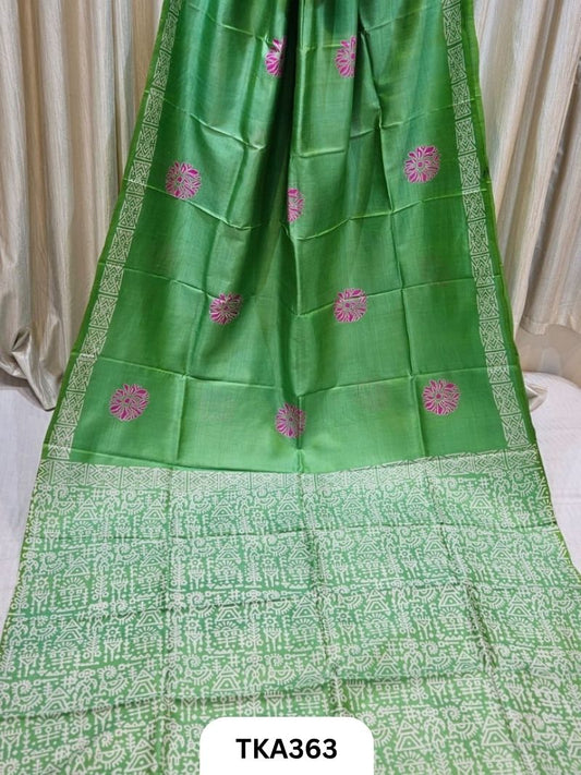 Murshidabad Silk Hand Painted Saree