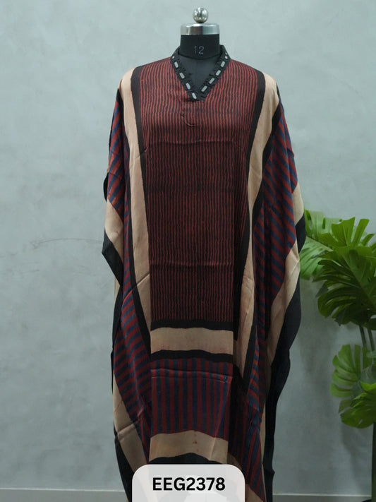 MODAL KHAFTAN WITH MIRROR WORK NECKLINE