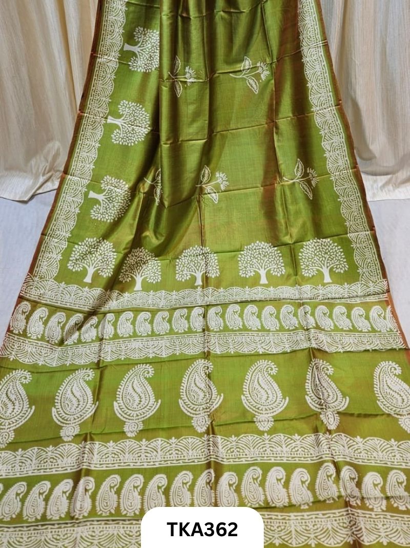 Murshidabad Silk Hand Painted Saree