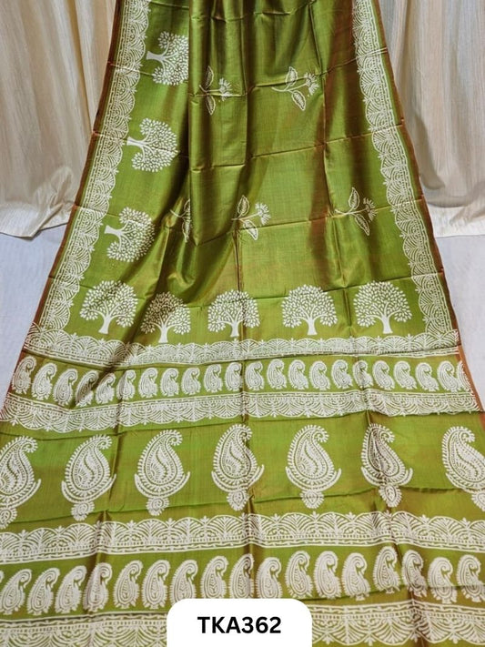 Murshidabad Silk Hand Painted Saree