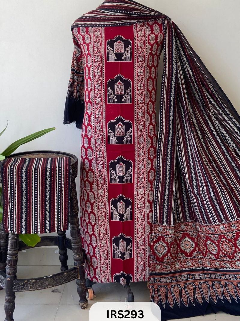 PURE COTTON FABRIC WITH AJRAKH PRINT DESIGNER SALWAR SUIT WPRIITH AJRAKH NT BOTTOM