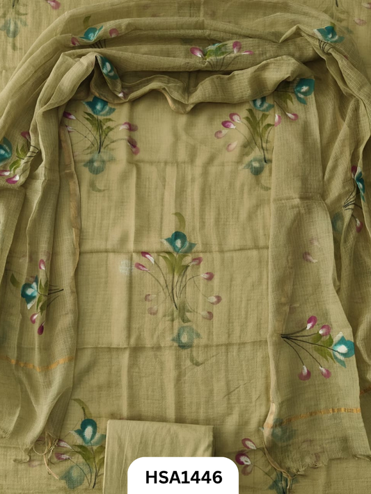 Hand Painted kota doriya suit top &duppta 2.5 meter