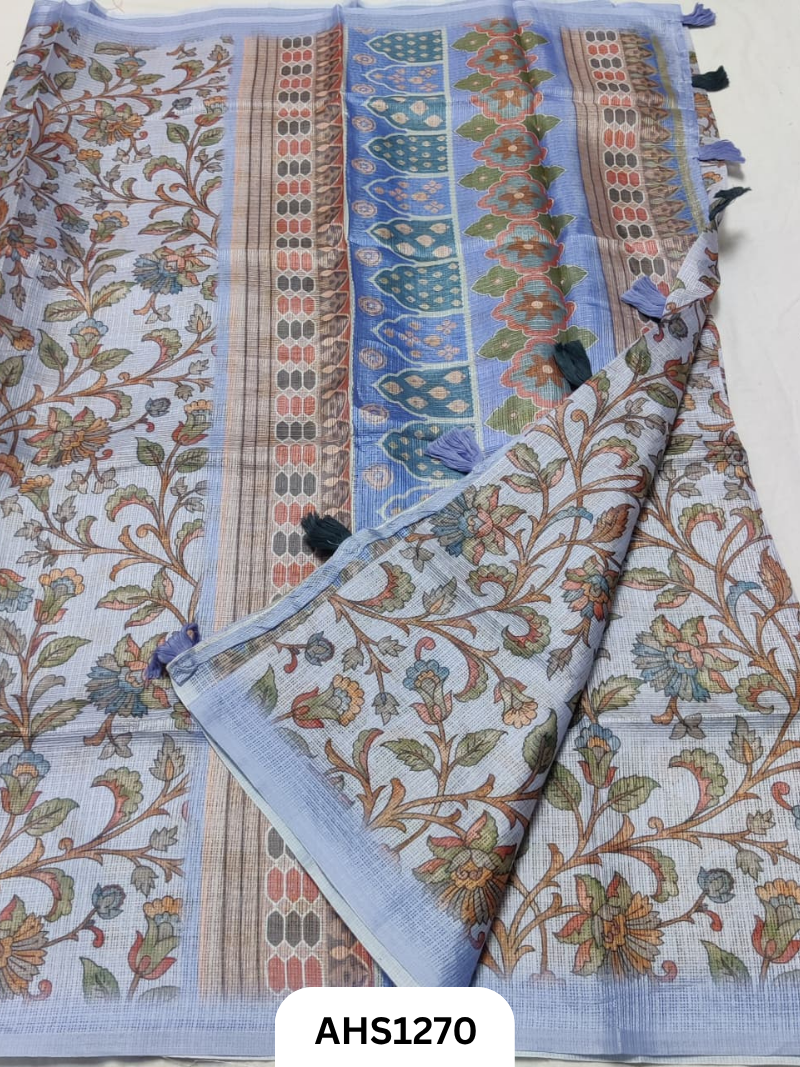 Soft Silk Kota Digital Print Saree With Blouse
