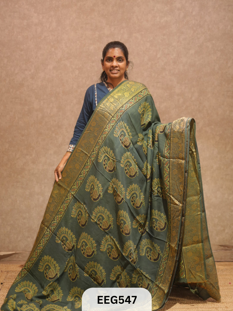 AJRAKH DOLA SILK SAREE
