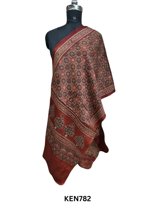 MASHRUSILK VEGETABLE DYE STOLES - LENGTH 2.15 MTR WIDTH 22