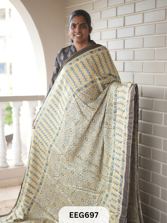 AJRAKH MODAL SAREE - JACKPOT