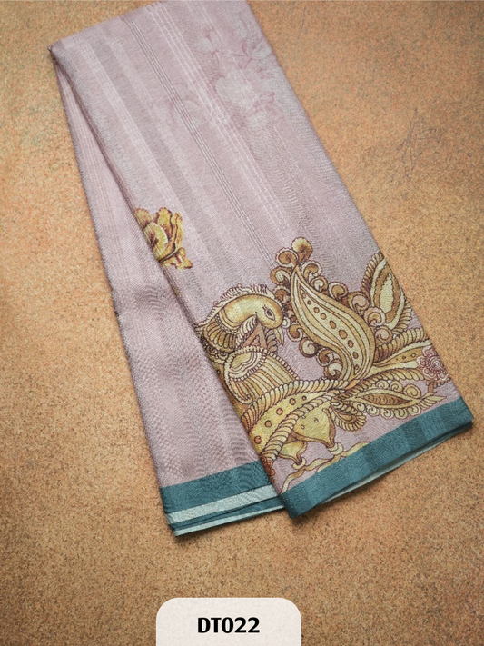 Dupion Semi Tussar with Kalamkari Design