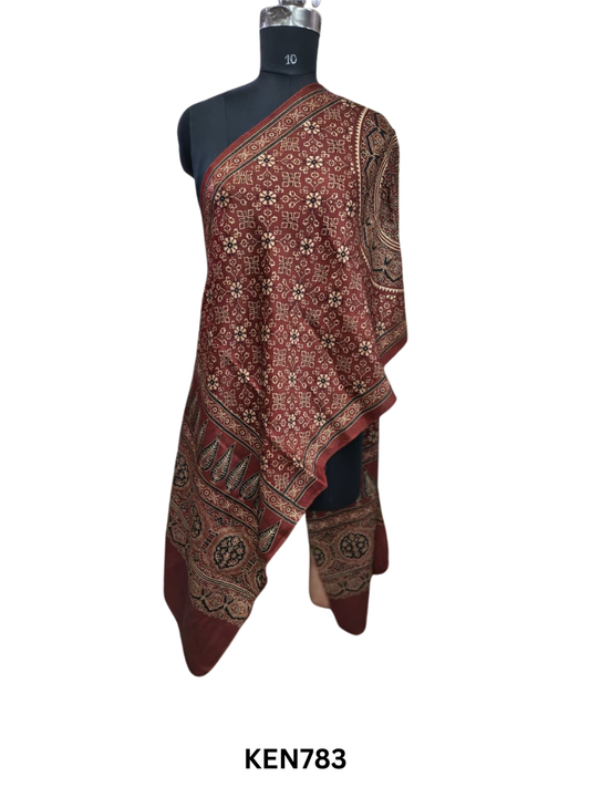 MASHRUSILK VEGETABLE DYE STOLES - LENGTH 2.15 MTR WIDTH 22