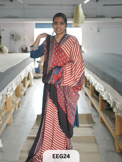 AJRAKH MODAL SAREE