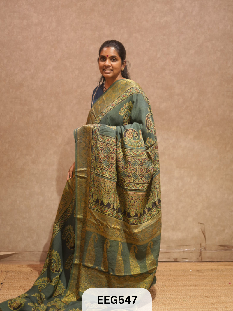 AJRAKH DOLA SILK SAREE
