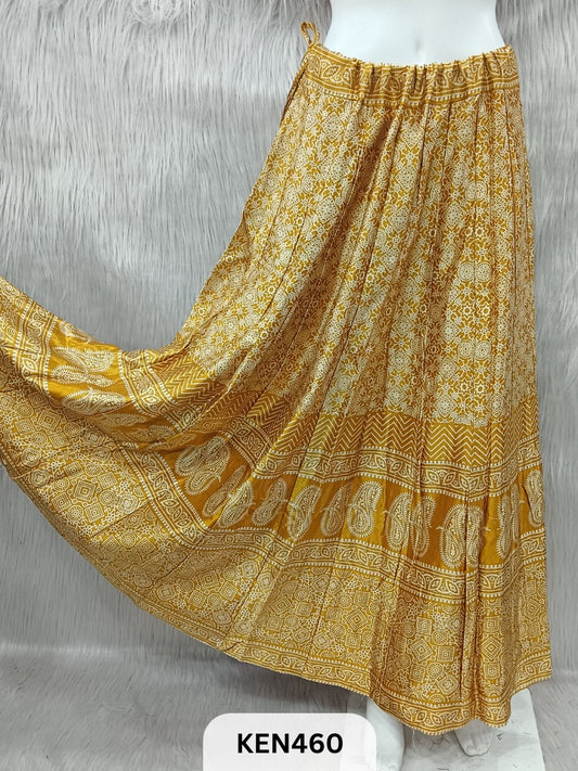 MASHRU PRINTED KALI SKIRT