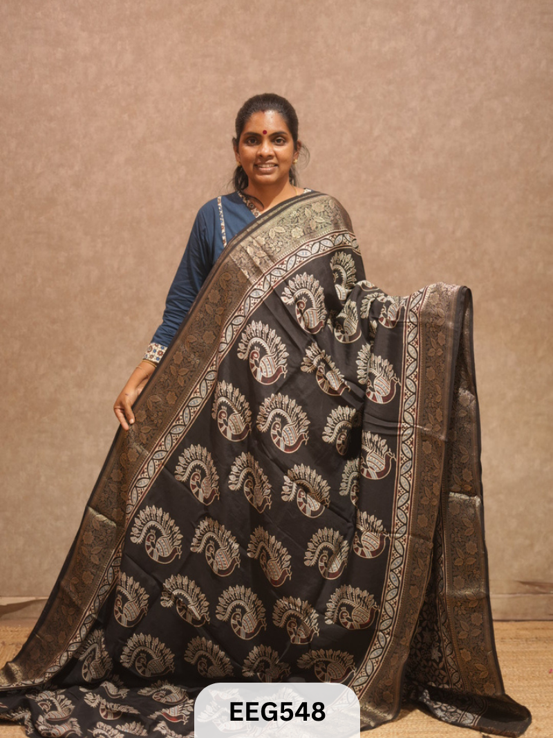 AJRAKH DOLA SILK SAREE