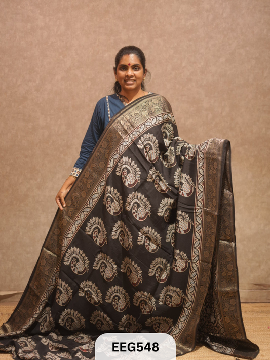 AJRAKH DOLA SILK SAREE