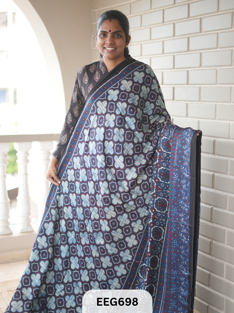 AJRAKH MODAL SAREE - JACKPOT