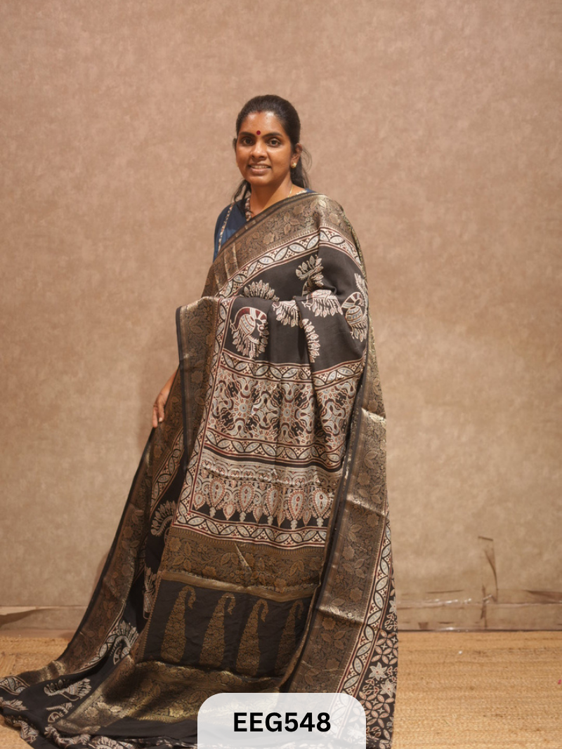 AJRAKH DOLA SILK SAREE