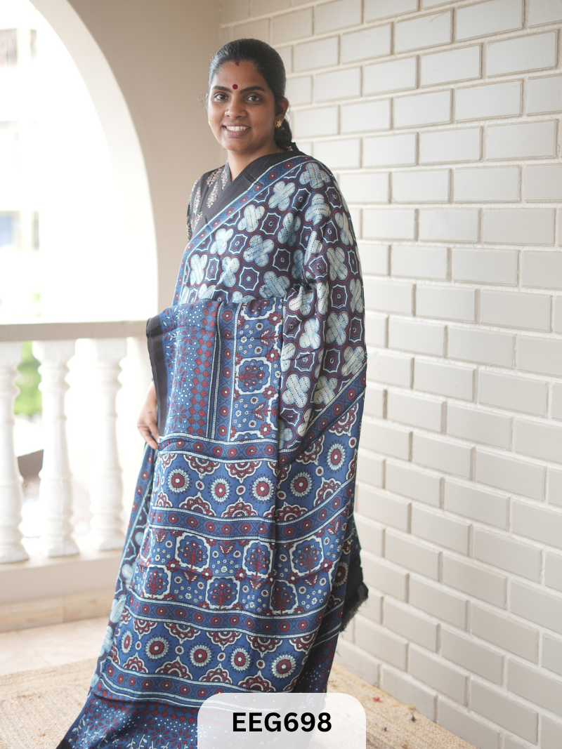 AJRAKH MODAL SAREE - JACKPOT