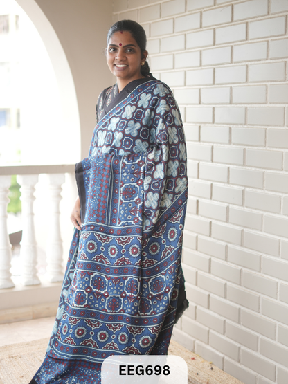 AJRAKH MODAL SAREE - JACKPOT
