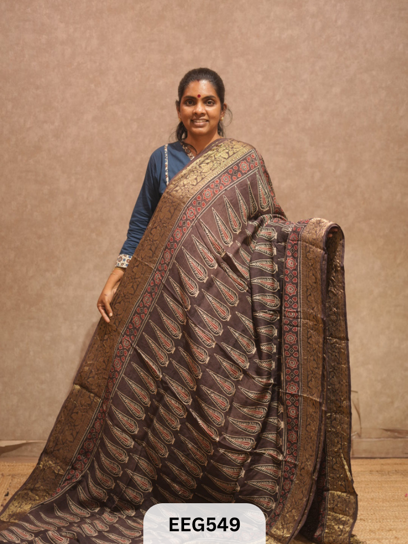 AJRAKH DOLA SILK SAREE