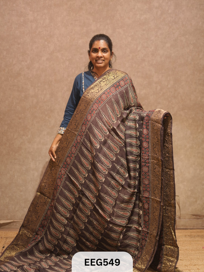 AJRAKH DOLA SILK SAREE