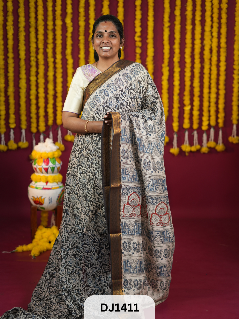 KALAMKARI CHENNURI SILK SAREE