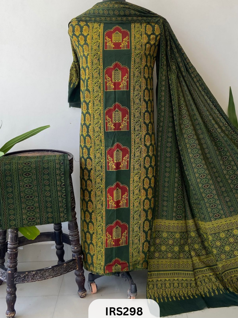PURE COTTON FABRIC WITH AJRAKH PRINT DESIGNER SALWAR SUIT WPRIITH AJRAKH NT BOTTOM