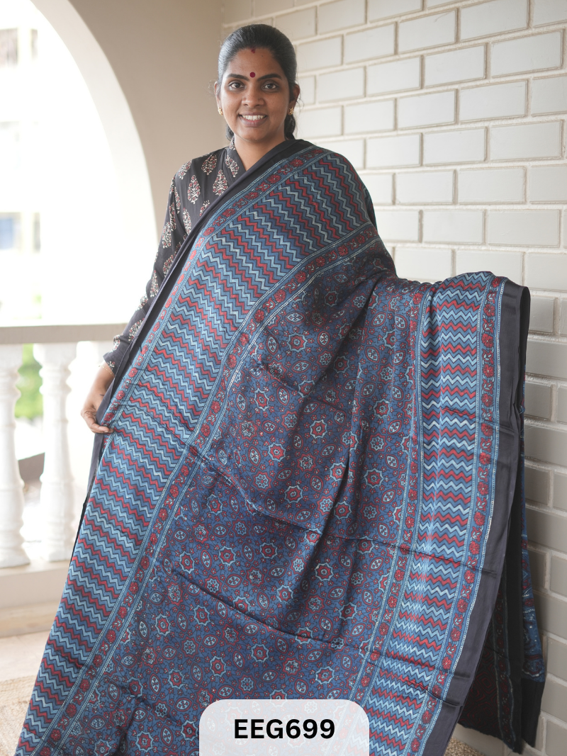 AJRAKH MODAL SAREE - JACKPOT