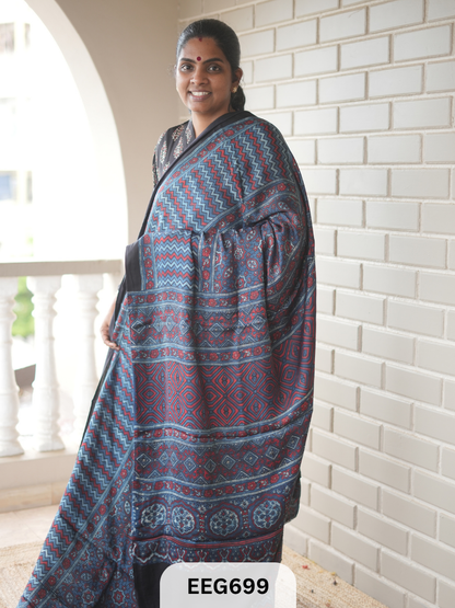 AJRAKH MODAL SAREE - JACKPOT