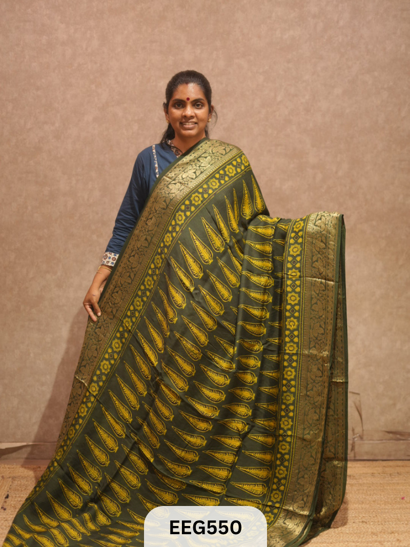AJRAKH DOLA SILK SAREE