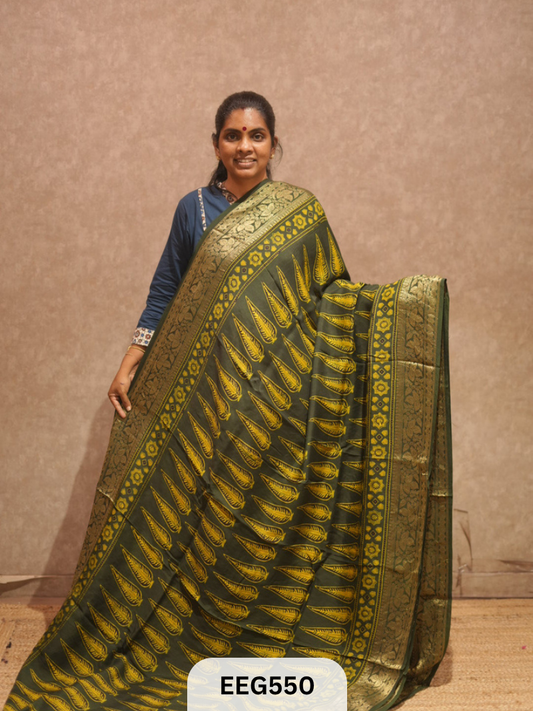 AJRAKH DOLA SILK SAREE