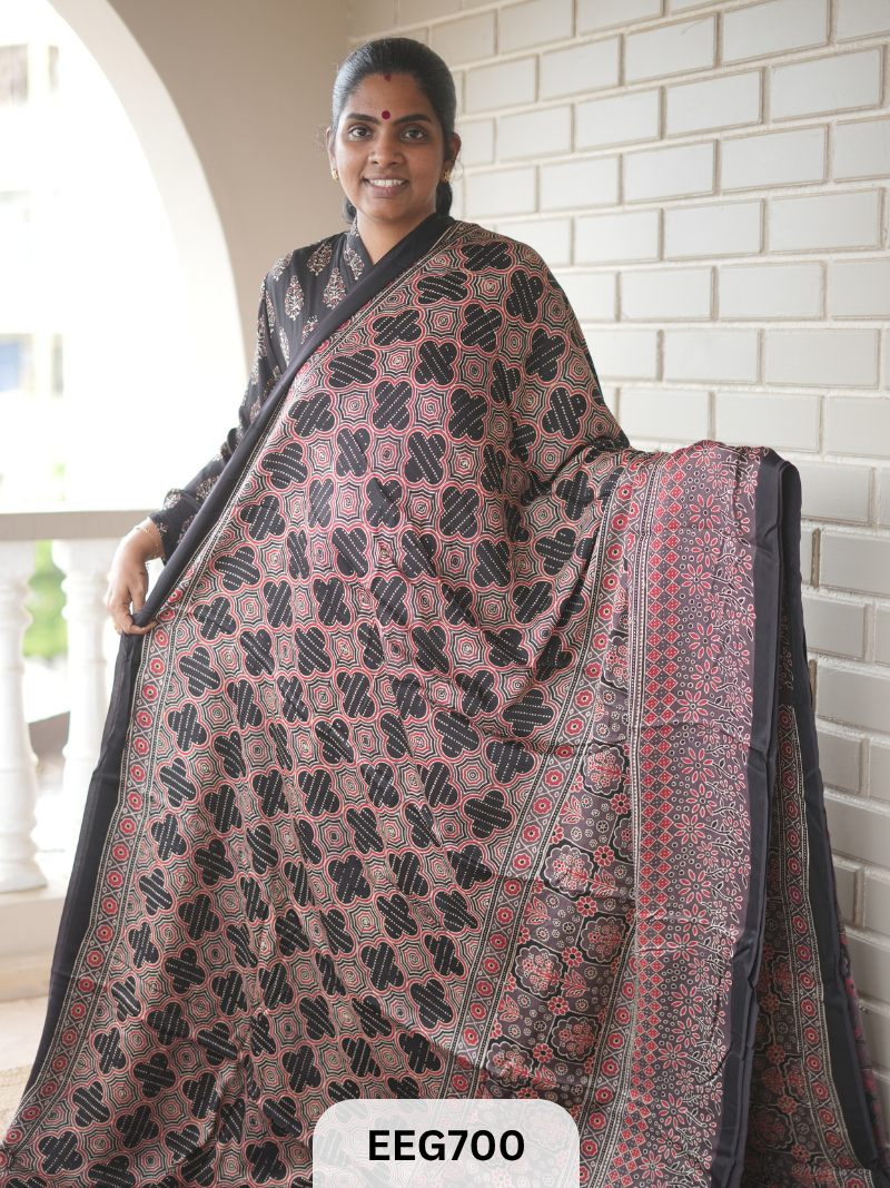 AJRAKH MODAL SAREE - JACKPOT