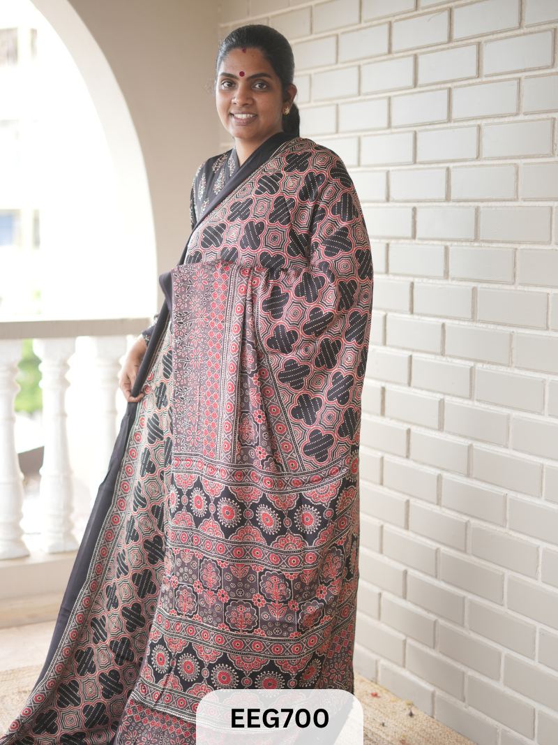 AJRAKH MODAL SAREE - JACKPOT