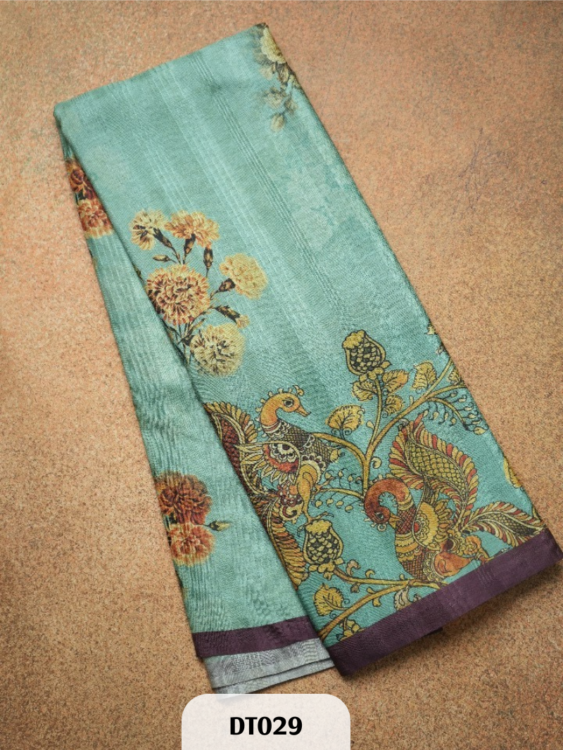 Dupion Semi Tussar with Kalamkari Design