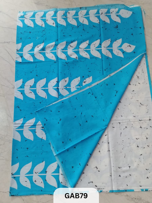 BAGRU PRINT COTTON MULMUL SAREES WITH BLOUSE-SAREE 5.5M +BLOUSE 1M