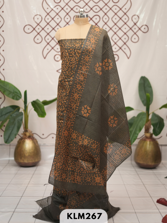 Bhagalpur Semi Tussar 3 pcs salwar set