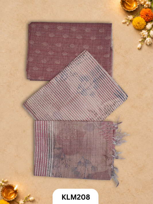 Semi Tussar Salwar Unstitched 3Pc Set