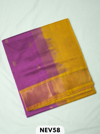 TISSUE BORDER WITH BODY BUTTA SILK COTTON SAREE
