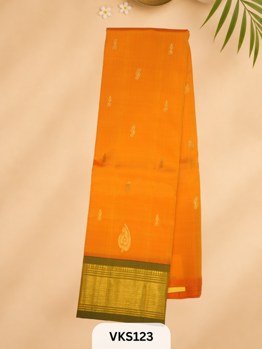 PURE KANCHIPURAM SILK SAREE WITH ONE SIDE BORDER