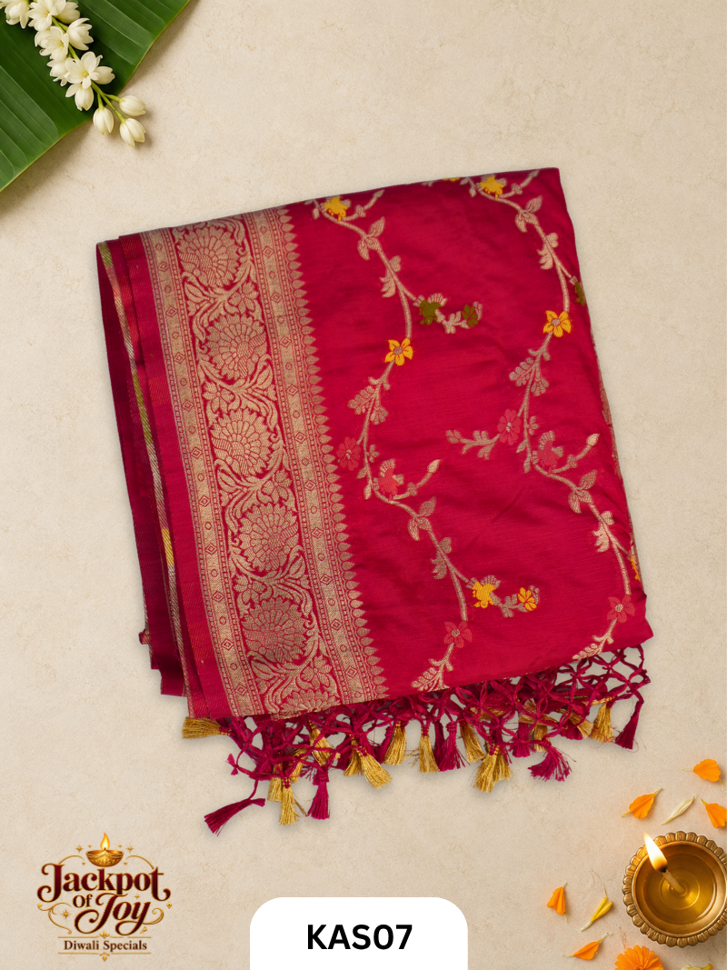 Semi Matka With Meenakari Work Saree