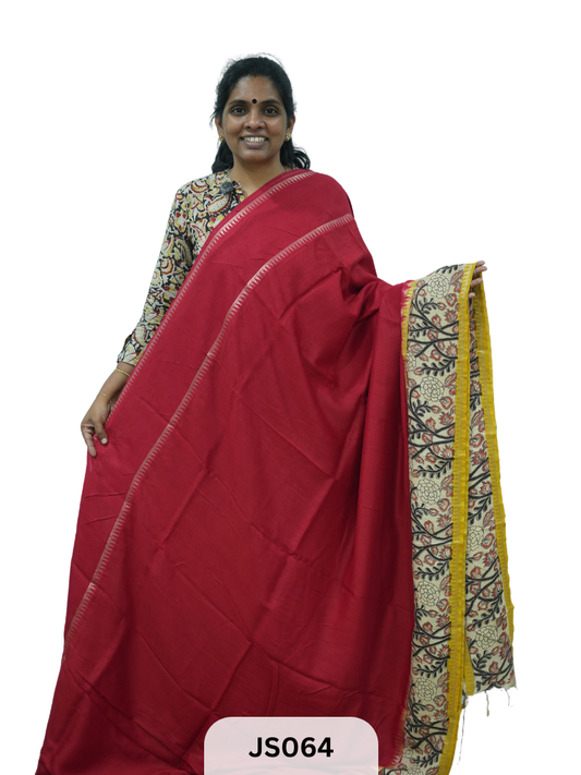 KALAMKARI X MANGALAGIRI FUSION SAREE -  SINGLE BORDER
