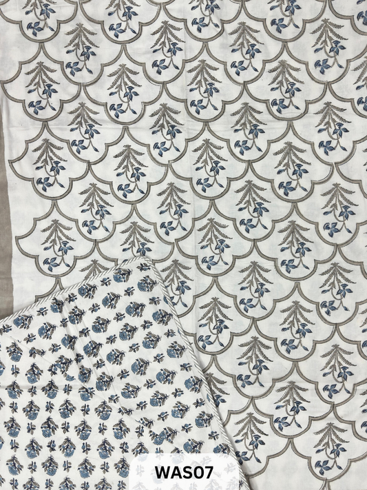 PREMIUM HAND BLOCK PRINTED JAIPURI COTTON 3 LAYER SIZE-90×108 KING SIZE