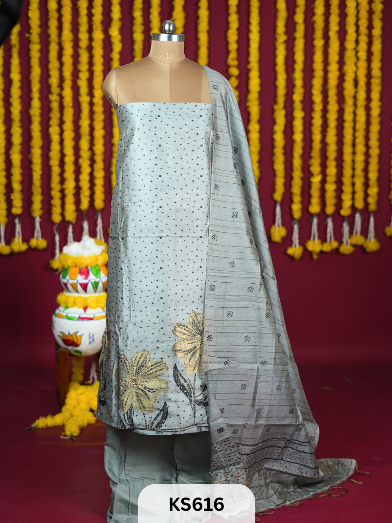 JAMDANI WEAVE SILK HANDWORK SALWAR