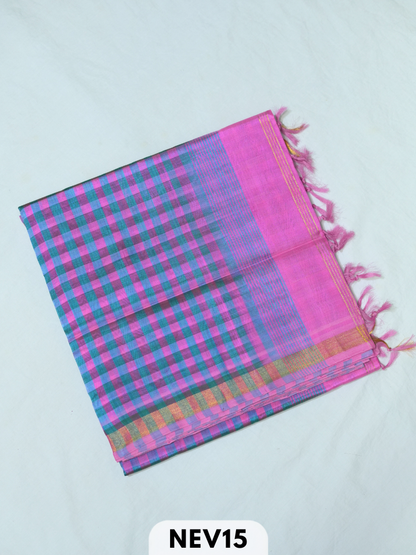 PALUM PAZHAMUM CHECKS SILK COTTON SAREE