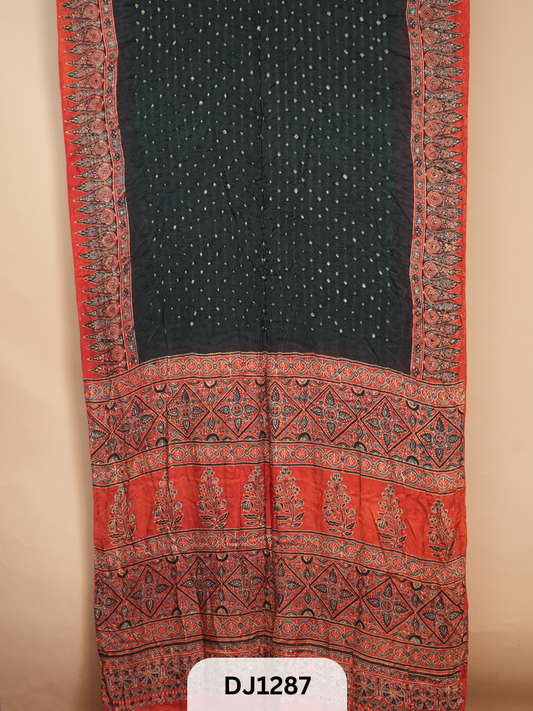 Bandhani Modal With Ajrakh Sarees
