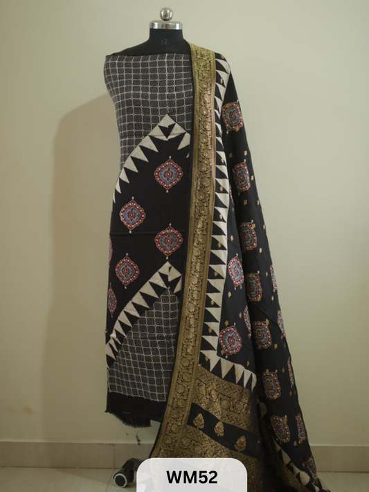 MODAL SILK TOP WITH DOLA DUPPATTA - 2PCS